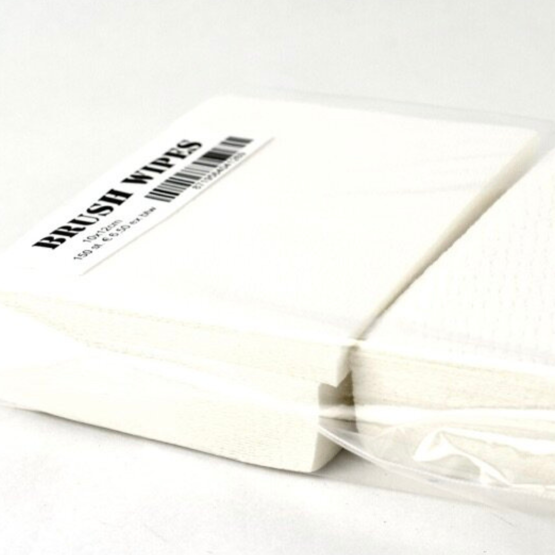 Paquet de Brush Wipes, lingettes non pelucheuses pour nettoyage des pinceaux en onglerie, format 10 × 12 cm, 150 pièces