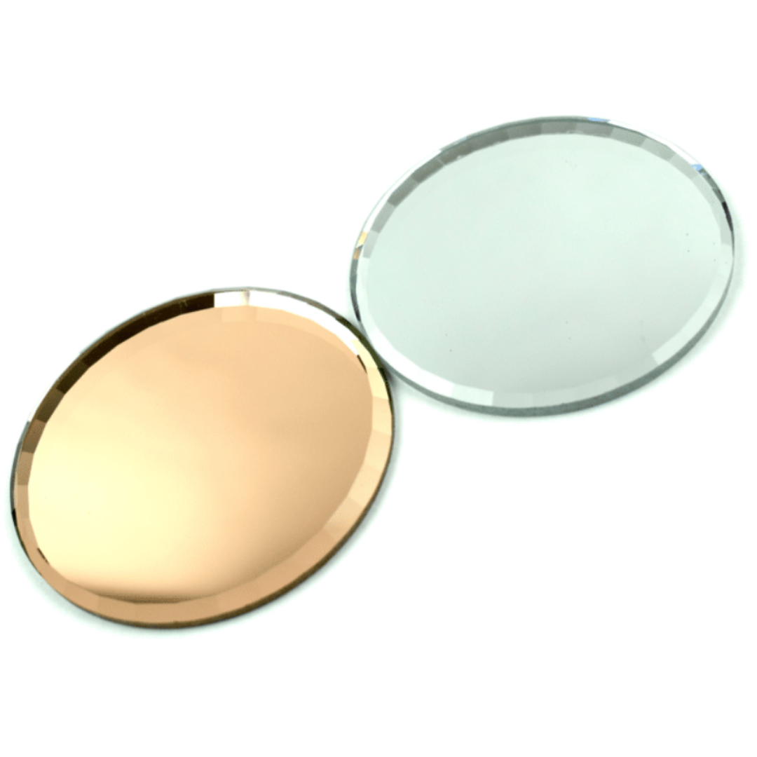 Miroir de présentation pour tips et créations de nail art, support circulaire utilisé pour la mise en valeur et la prise de photos en onglerie