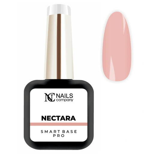 Smart Base Pro Nectara Nails Company 11 ml rose poudré beige présentée avec tip naturel.