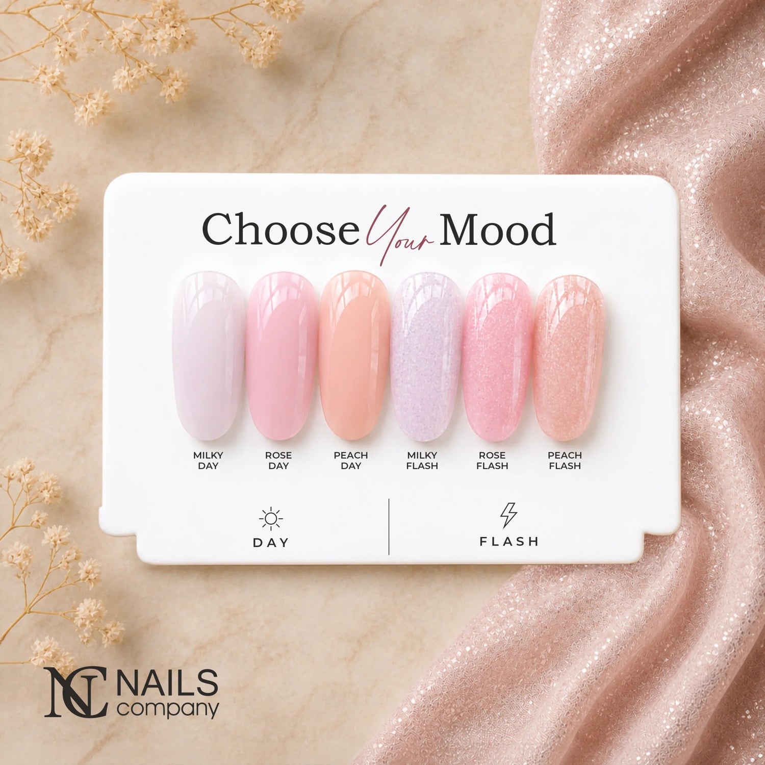 Tips de présentation des différentes teintes du coffret Choose Your Mood de vernis semi-permanents