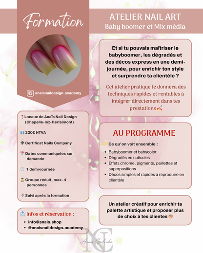 Atelier Nail Art - Baby boomer et Mix média