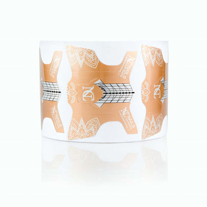 Rouleau de chablons Rose Gold Nails Company hors boite pour construction d’ongles.