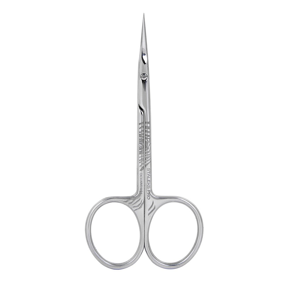 Ciseaux à cuticules Staleks Exclusive SX 22/1 Zebra pour coupe précise des cuticules.