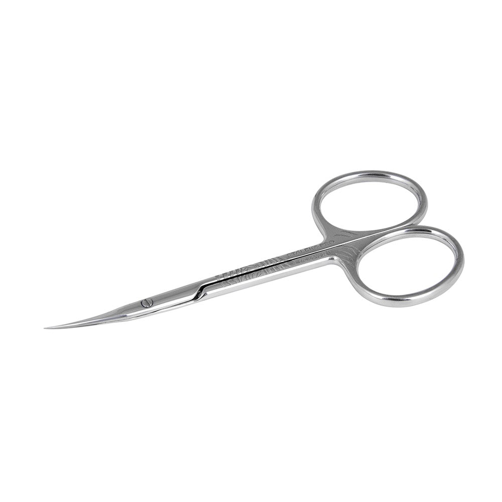 Ciseaux à cuticules Staleks Exclusive SX 22/1 Zebra vue rapprochée des lames fines.