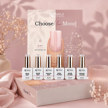 Coffret Choose Your Mood avec ses six flacons de vernis semi-permanents réunis dans une même photo