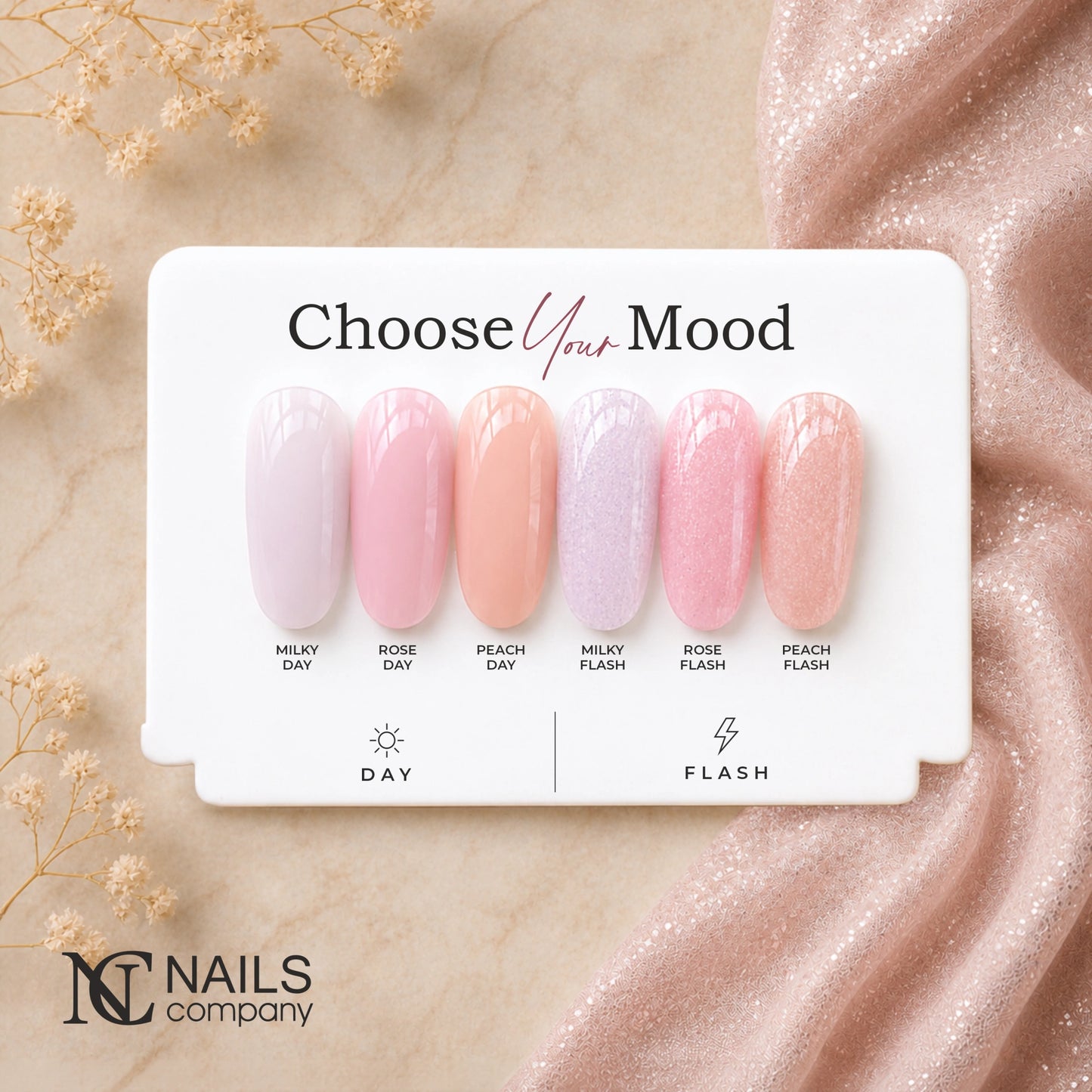 Tips de présentation des différentes teintes du coffret Choose Your Mood de vernis semi-permanents