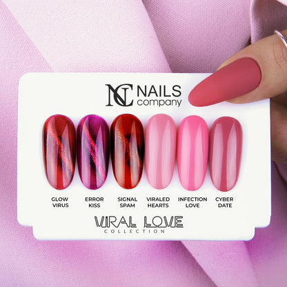 Tips présentant les six teintes pastel de la collection Viral Love de Nails Company