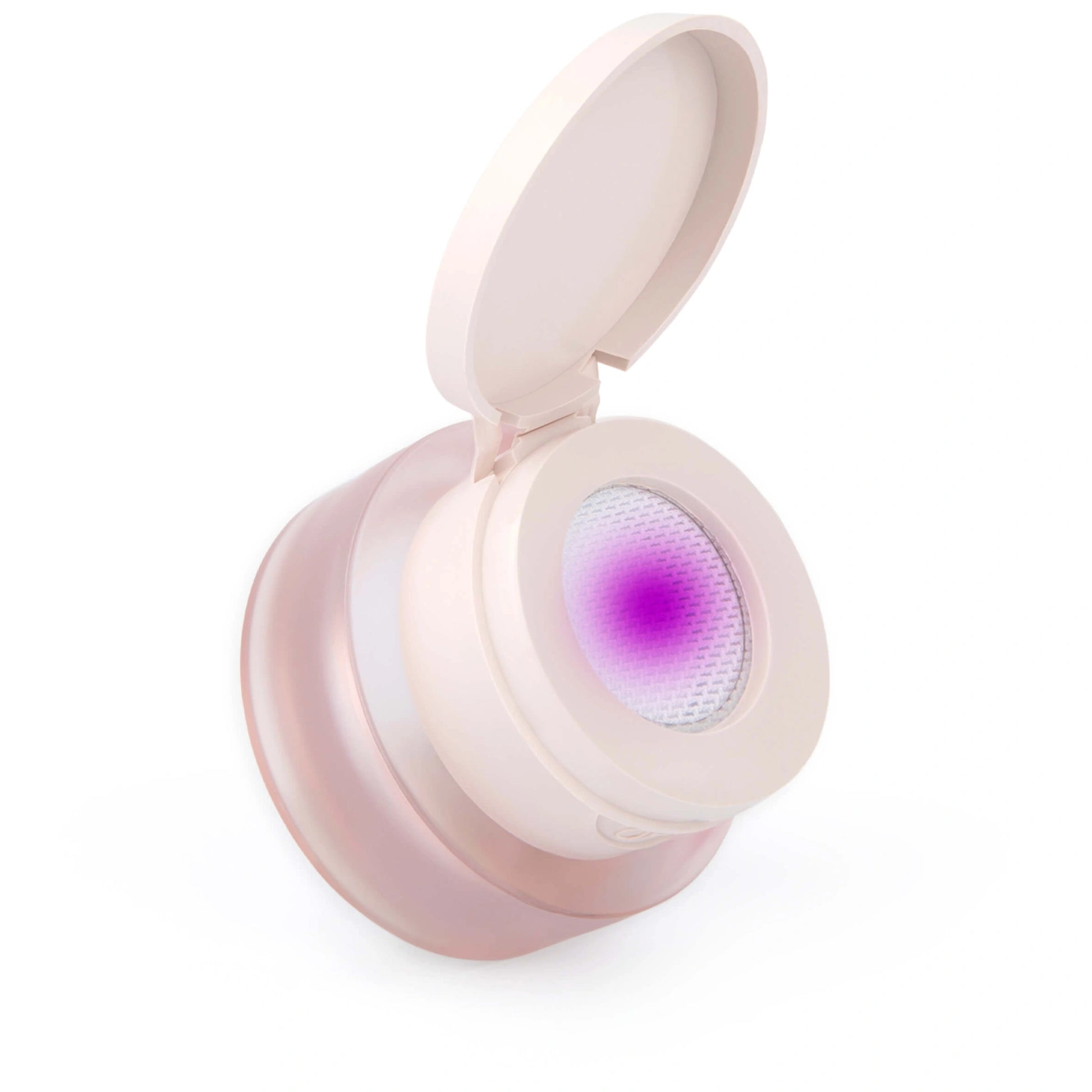 Pot ouvert du gel paint Paintart Ombre Mousse Violet Hype de Nails Company avec la couleur et le tamis visibles
