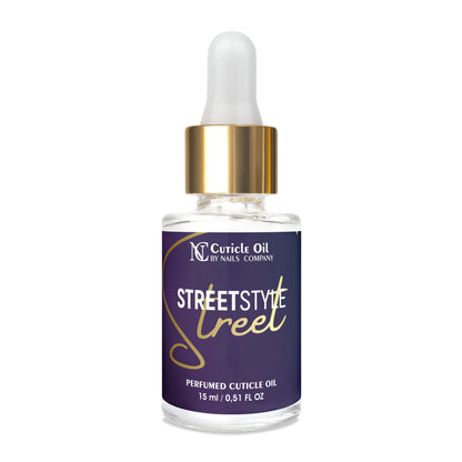 Huile à cuticules Street Style de Nails Company 15 ml avec compte-gouttes, soin nourrissant aux huiles de jojoba et tournesol