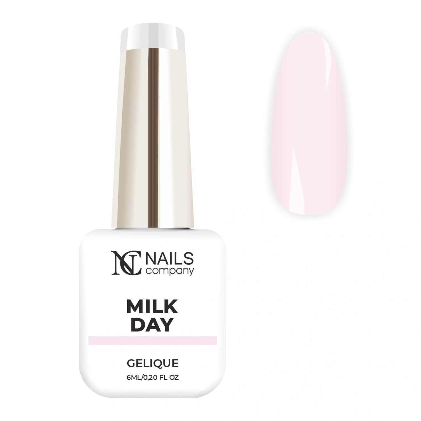 Vernis semi-permanent Milky Day de la collection Choose Your Mood avec flacon et tips présentant la teinte blanc laiteux