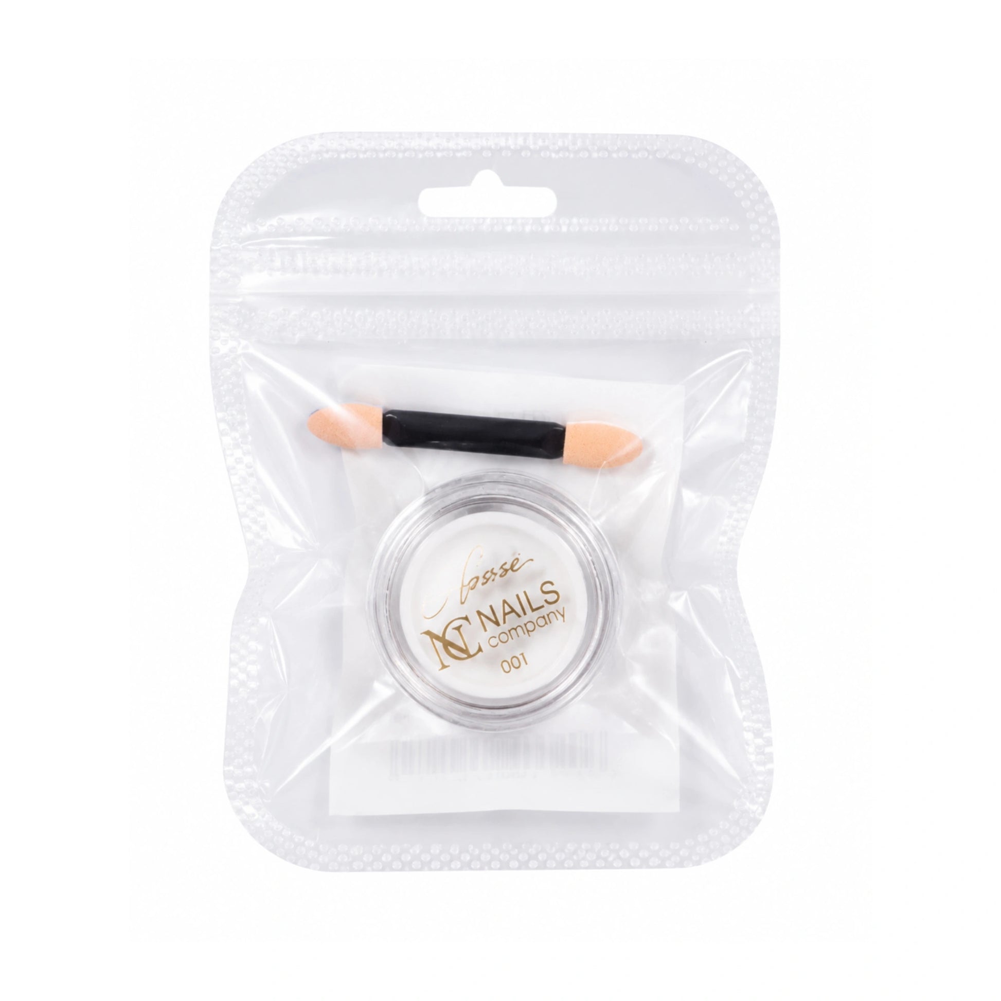 Sachet contenant le flacon du Pigment Glassé 001 de Nails Company et son applicateur