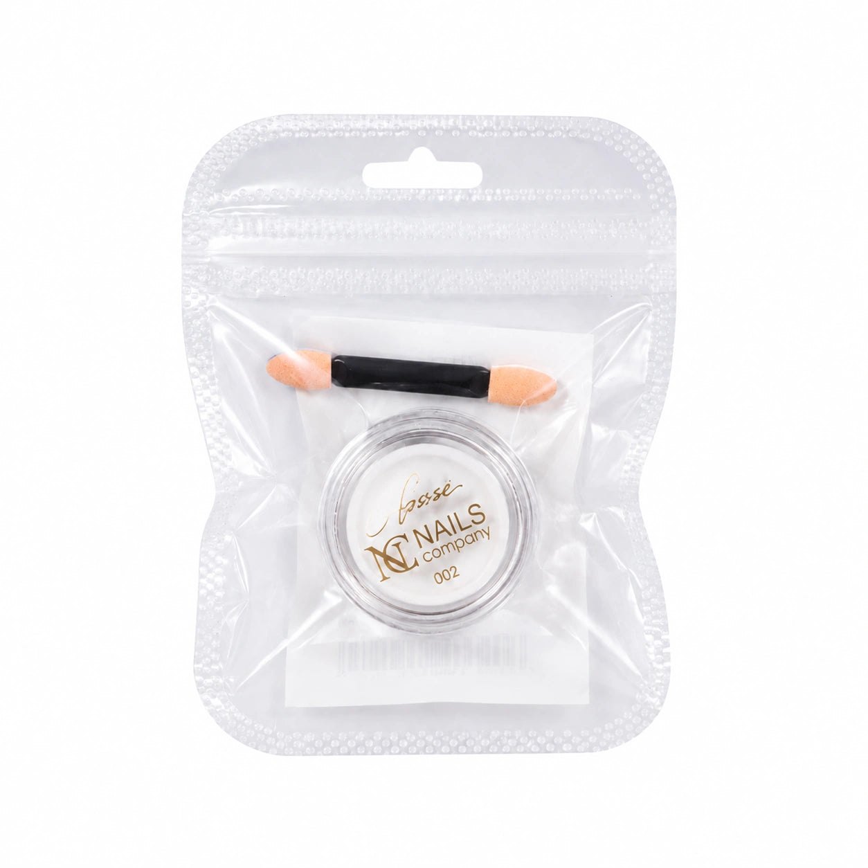 Sachet contenant le flacon du Pigment Glassé 002 de Nails Company et son applicateur
