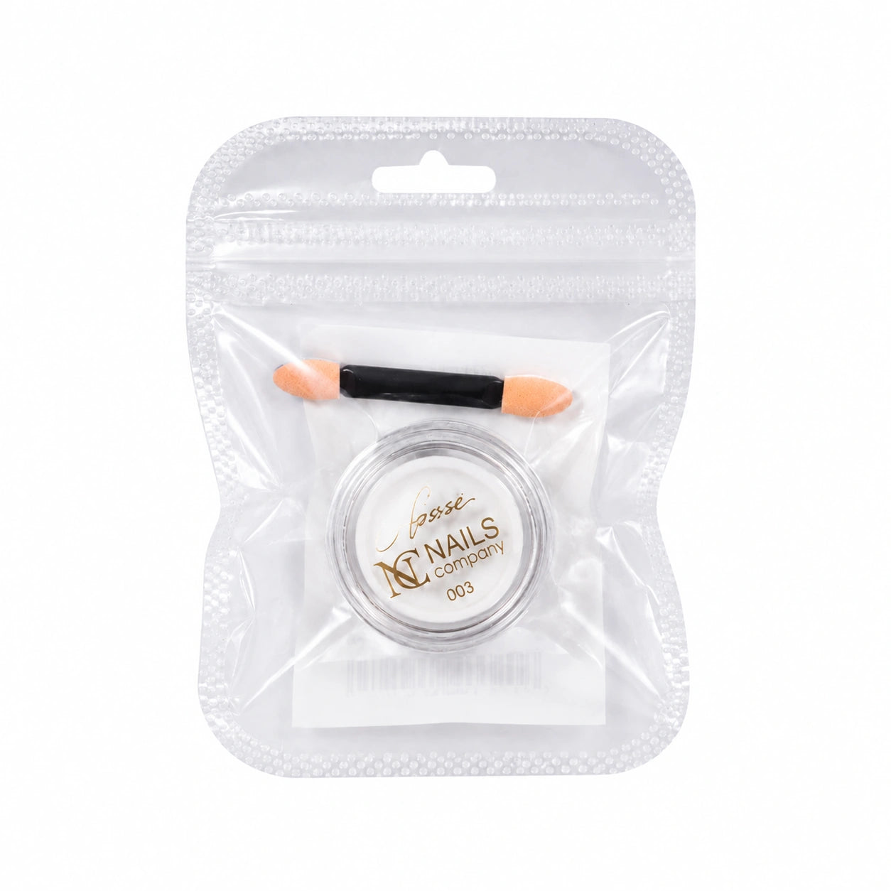 Sachet contenant le flacon du Pigment Glassé 003 de Nails Company et son applicateur