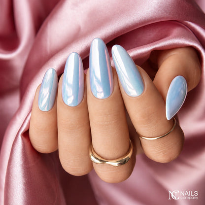 Exemple de pose réalisée avec le Pigment Glassé 003 de Nails Company