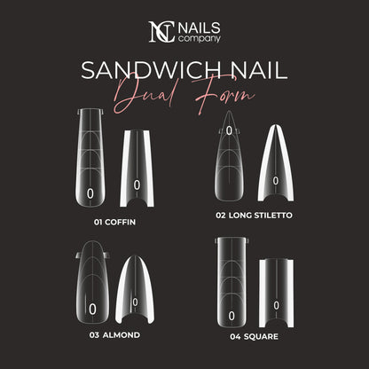 Poppits Nails Company avec quatre formes de la collection visibles pour construction et extension des ongles.