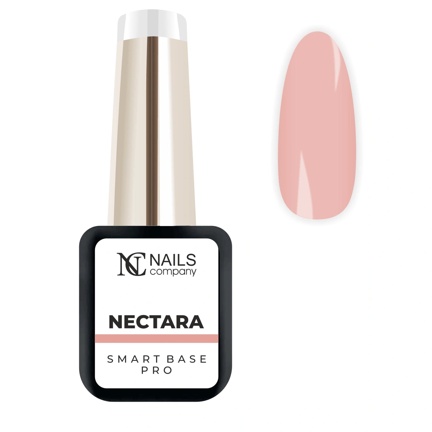 Smart Base Pro Nectara Nails Company 6 ml rose poudré beige présentée avec tip nude couvrant.