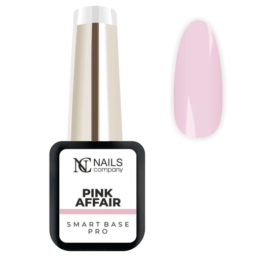 Smart Base Pro Pink Affair Nails Company 6 ml rose froid lavande présentée avec tip nude semi couvrant.