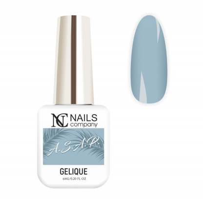 Flacon de vernis semi-permanent A.S.A.P. de Nails Company, collection Metropolitan, accompagné de tips