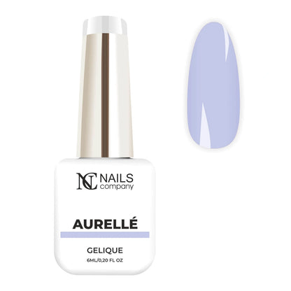 Vernis semi permanent Aurelle Nails Company lavande pastel au sous-ton froid de la collection La Petite, flacon avec tips.