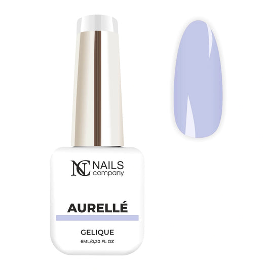 Vernis semi permanent Aurelle Nails Company lavande pastel au sous-ton froid de la collection La Petite, flacon avec tips.