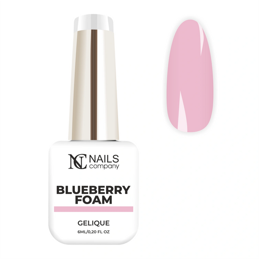 Flacon de vernis semi-permanent Blueberry Foam de Nails Company, collection Pick Your Autumn Drink, accompagné de tips