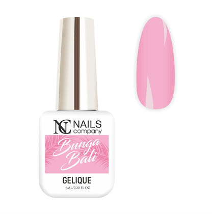 Flacon de vernis semi-permanent Bunga Bali de Nails Company accompagné de tips de présentation