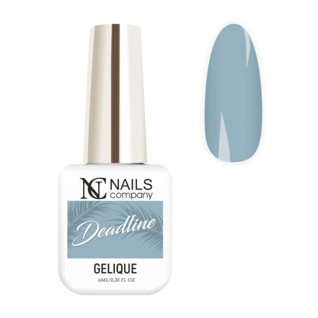 Flacon de vernis semi-permanent Deadline de Nails Company, collection Metropolitan, accompagné de tips