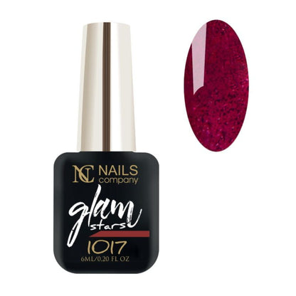 Flacon de vernis semi-permanent Glam Stars 1017 de Nails Company, collection Glam Stars, accompagné de tips
