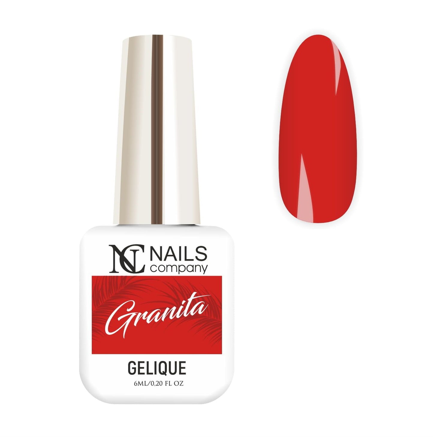 Vernis semi permanent Granita Nails Company rouge classique présenté avec tip de la collection Florence.