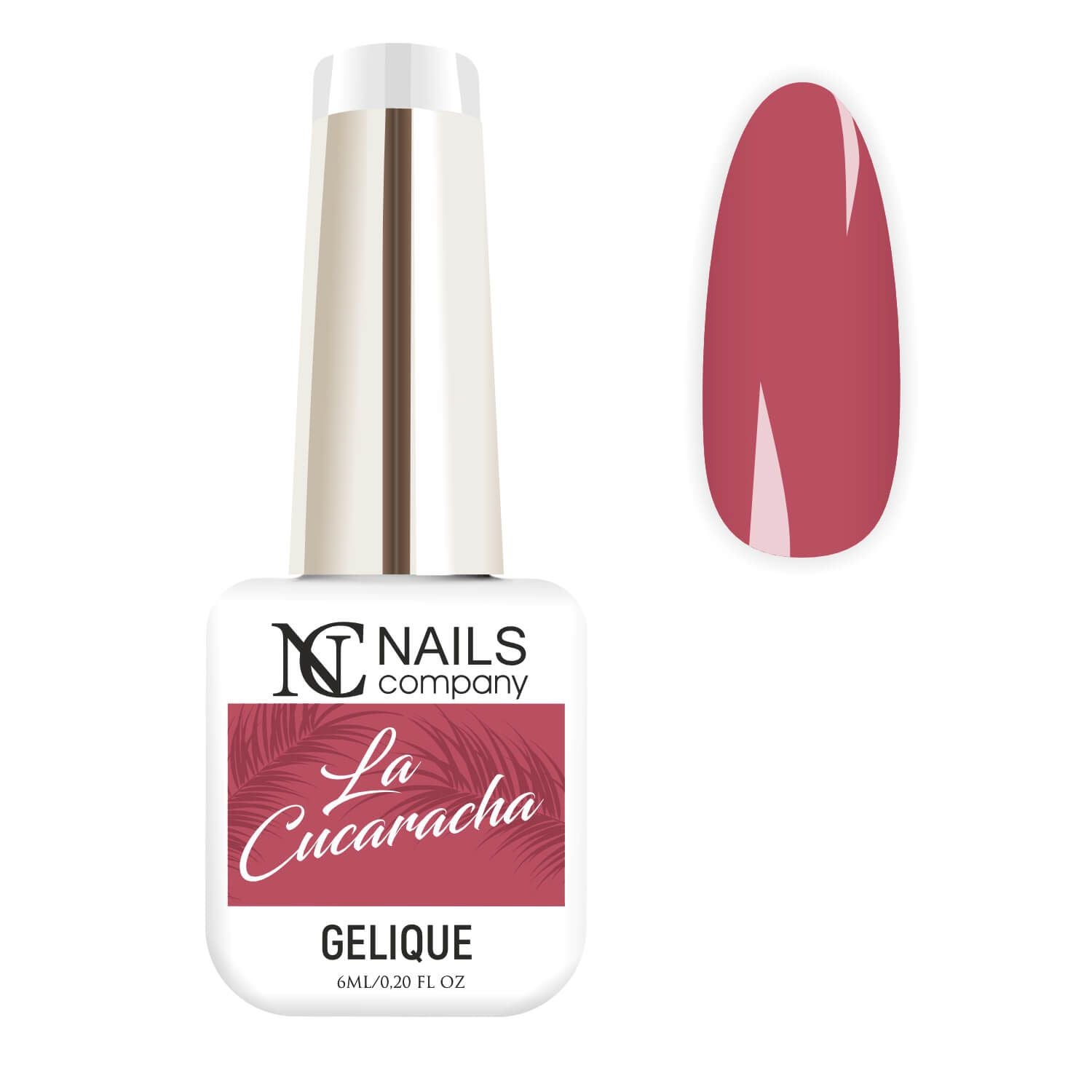 Vernis semi-permanent La Cucaracha de Nails Company en flacon avec tips, teinte bourgogne collection Chica Bonita