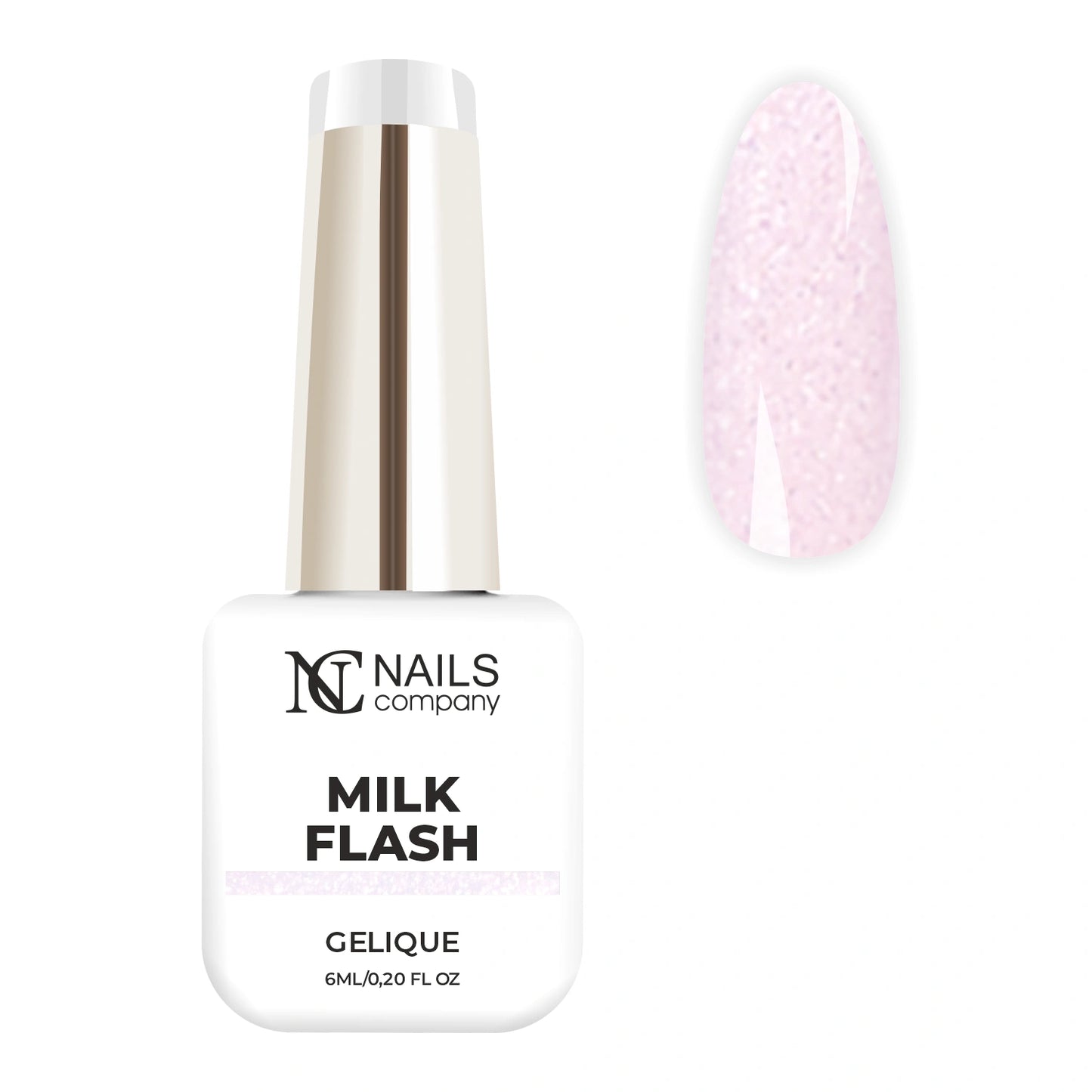Flacon de vernis semi-permanent Milky Flash de Nails Company, collection Choose Your Mood, accompagné de tips
