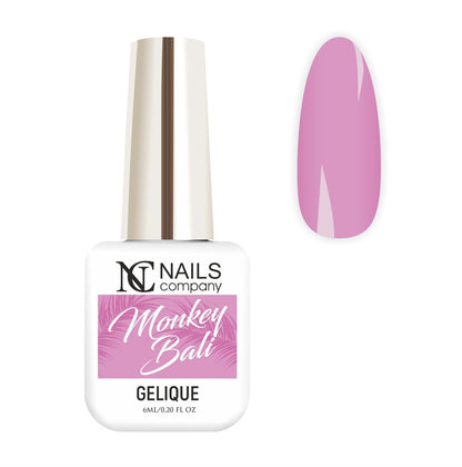 Flacon de vernis semi-permanent Monkey Bali de Nails Company accompagné de tips de présentation