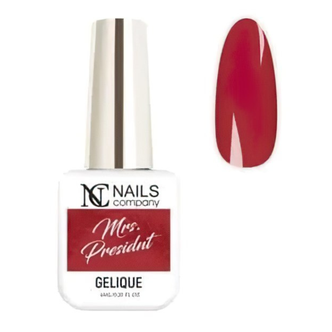 Vernis semi-permanent Mrs. President de Nails Company en flacon avec tips, rouge soutenu à forte pigmentation Metropolitan