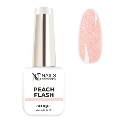 Flacon de vernis semi-permanent Peach Flash de Nails Company, collection Choose Your Mood, accompagné de tips