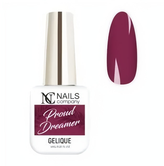 Vernis semi permanent Proud Dreamer Nails Company bordeaux présenté avec tips de démonstration.