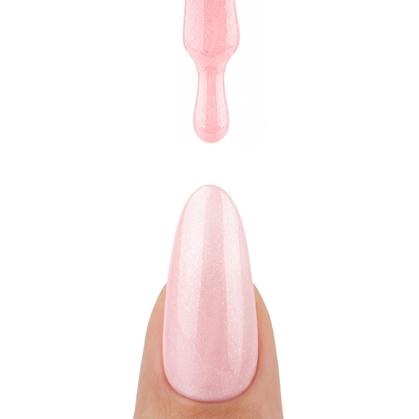 Ongle avec une goutte de vernis semi-permanent Rose Flash de Nails Company, collection Choose Your Mood