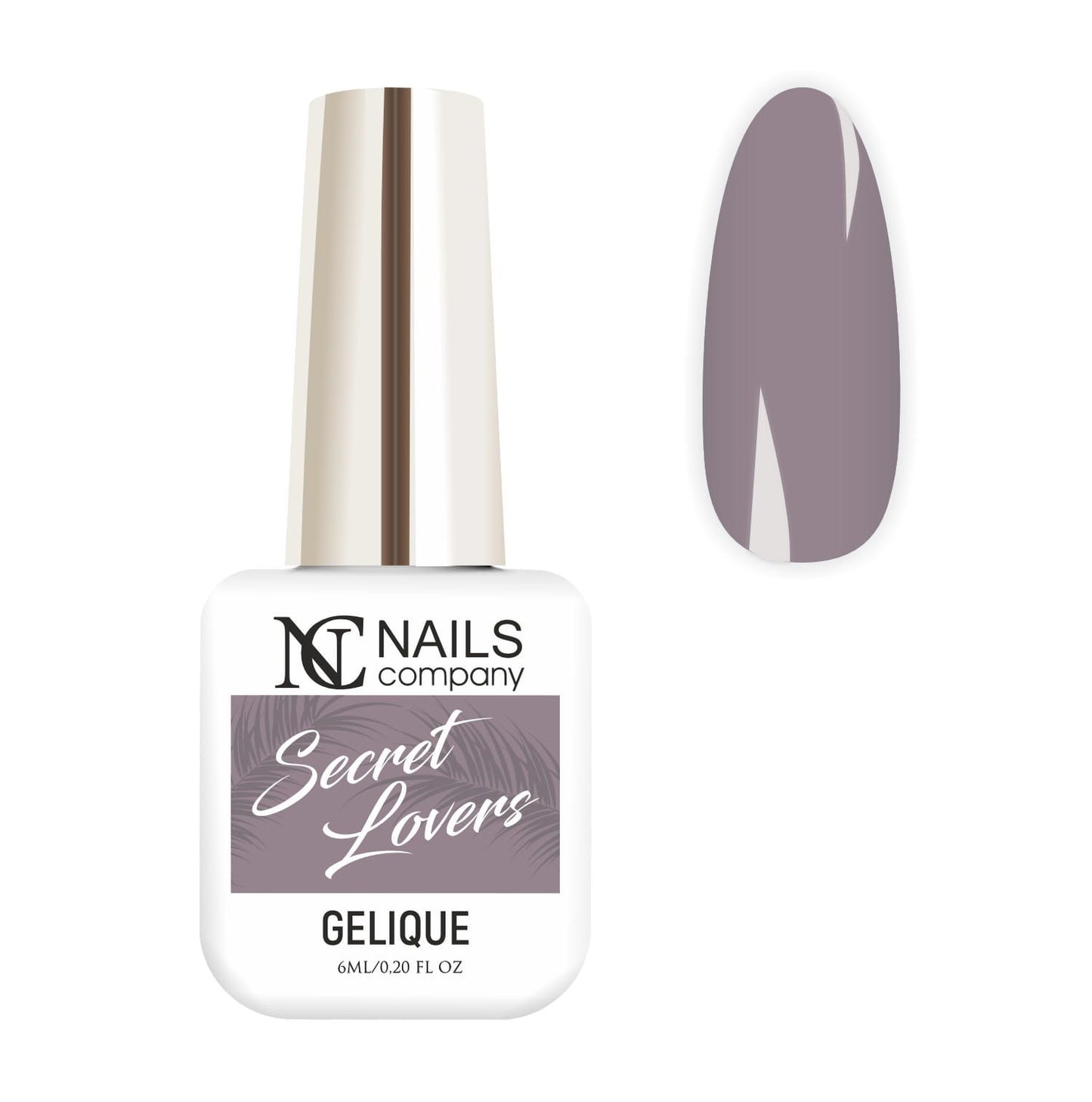 Flacon de vernis semi-permanent Secret Lovers de Nails Company, collection Romance Wedding, accompagné de tips