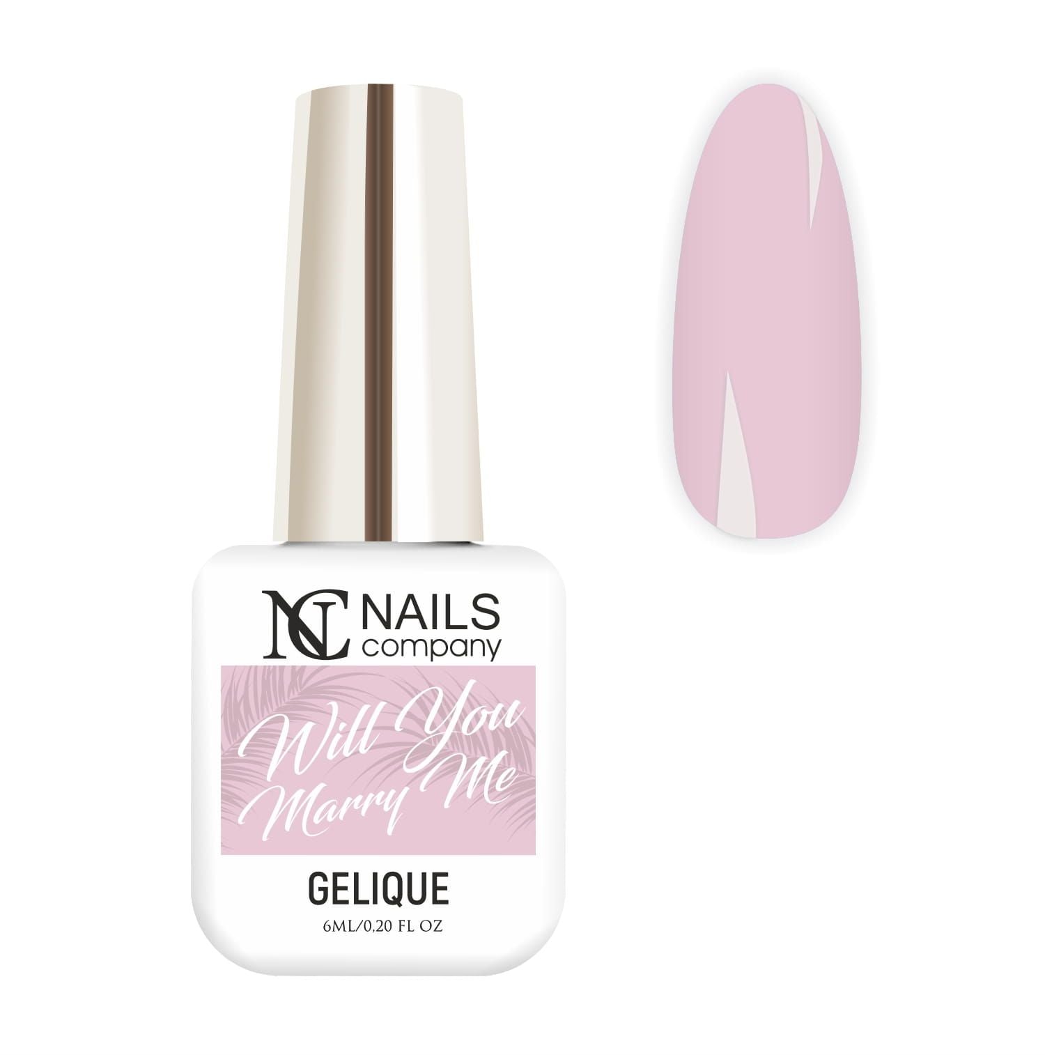 Flacon de vernis semi-permanent Will You Marry Me de Nails Company, collection Romance Wedding, accompagné de tips